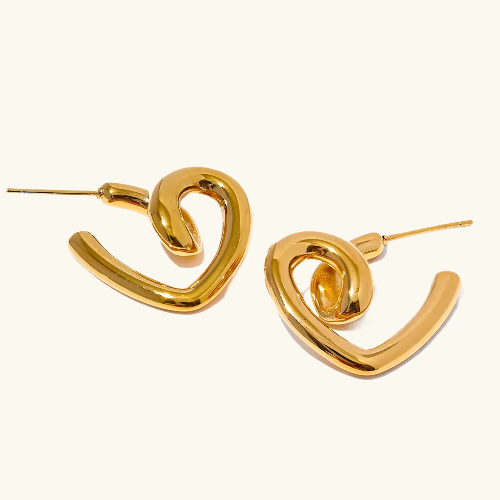 Heart lock earrings