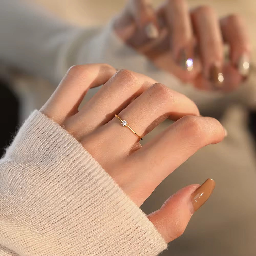 Diamond thin band-18k Gold Plated