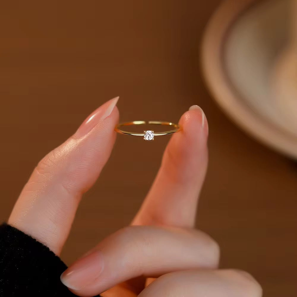 Diamond thin band-18k Gold Plated
