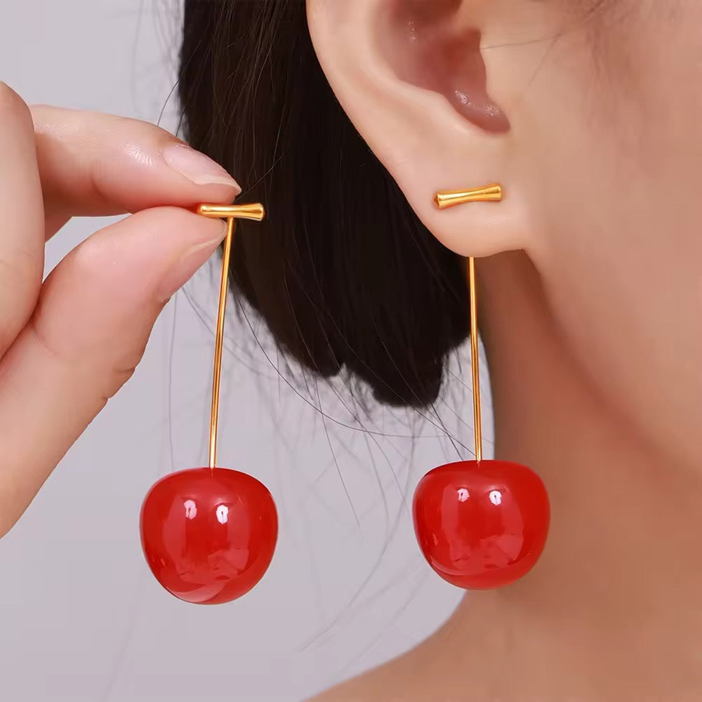 Cherry charm earrings