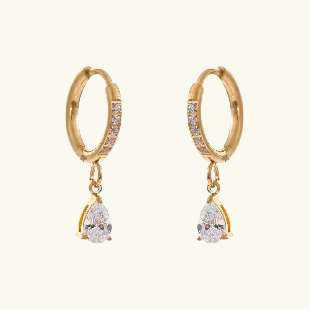 Amour Crystal earrings-18k Gold Plated