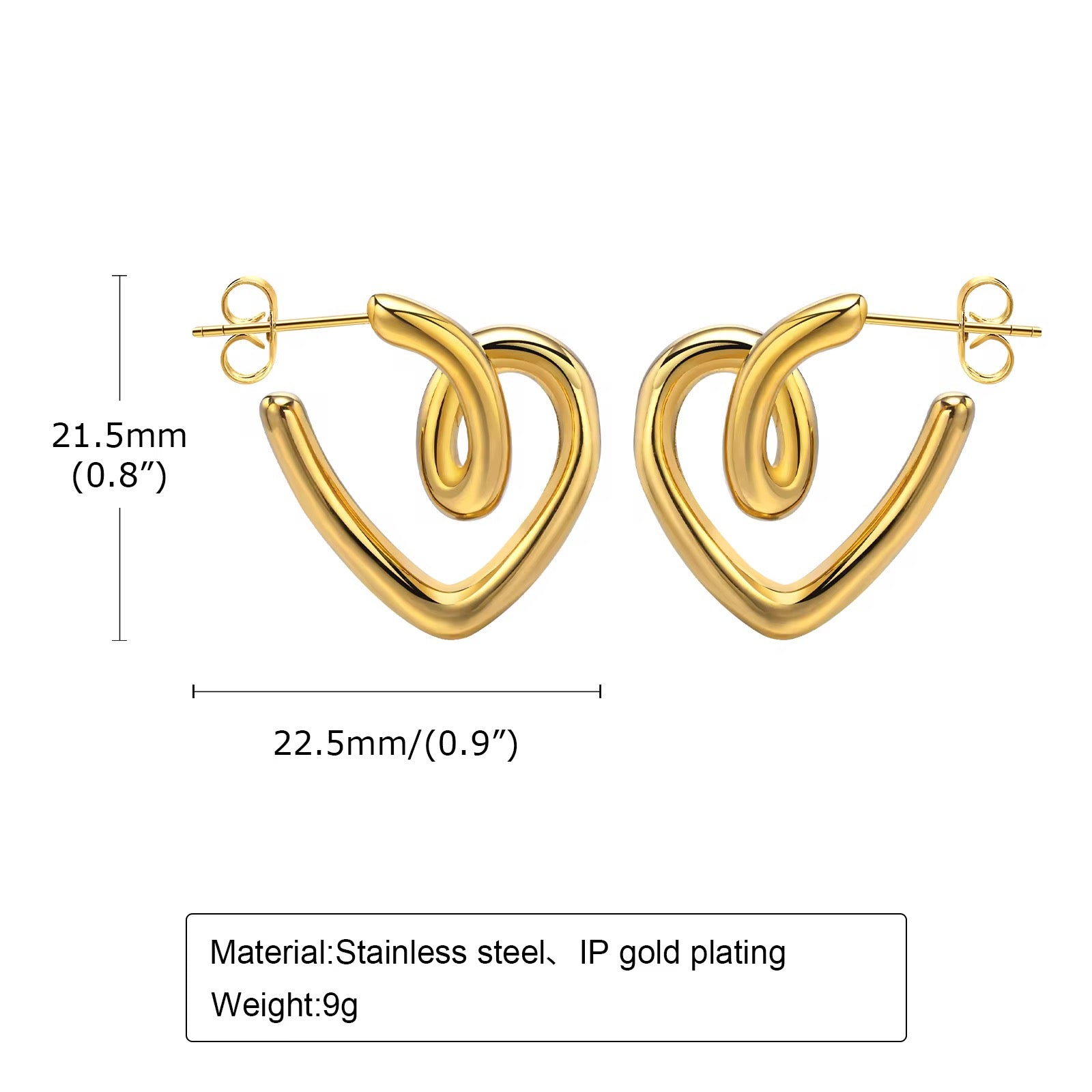 Heart lock earrings