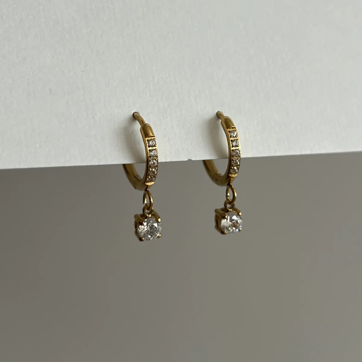 Amour Crystal earrings-18k Gold Plated