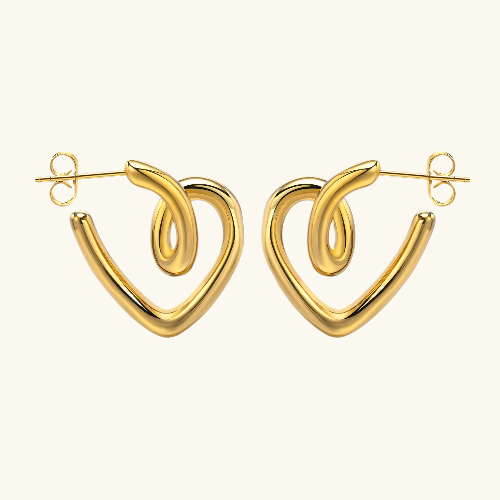 Heart lock earrings
