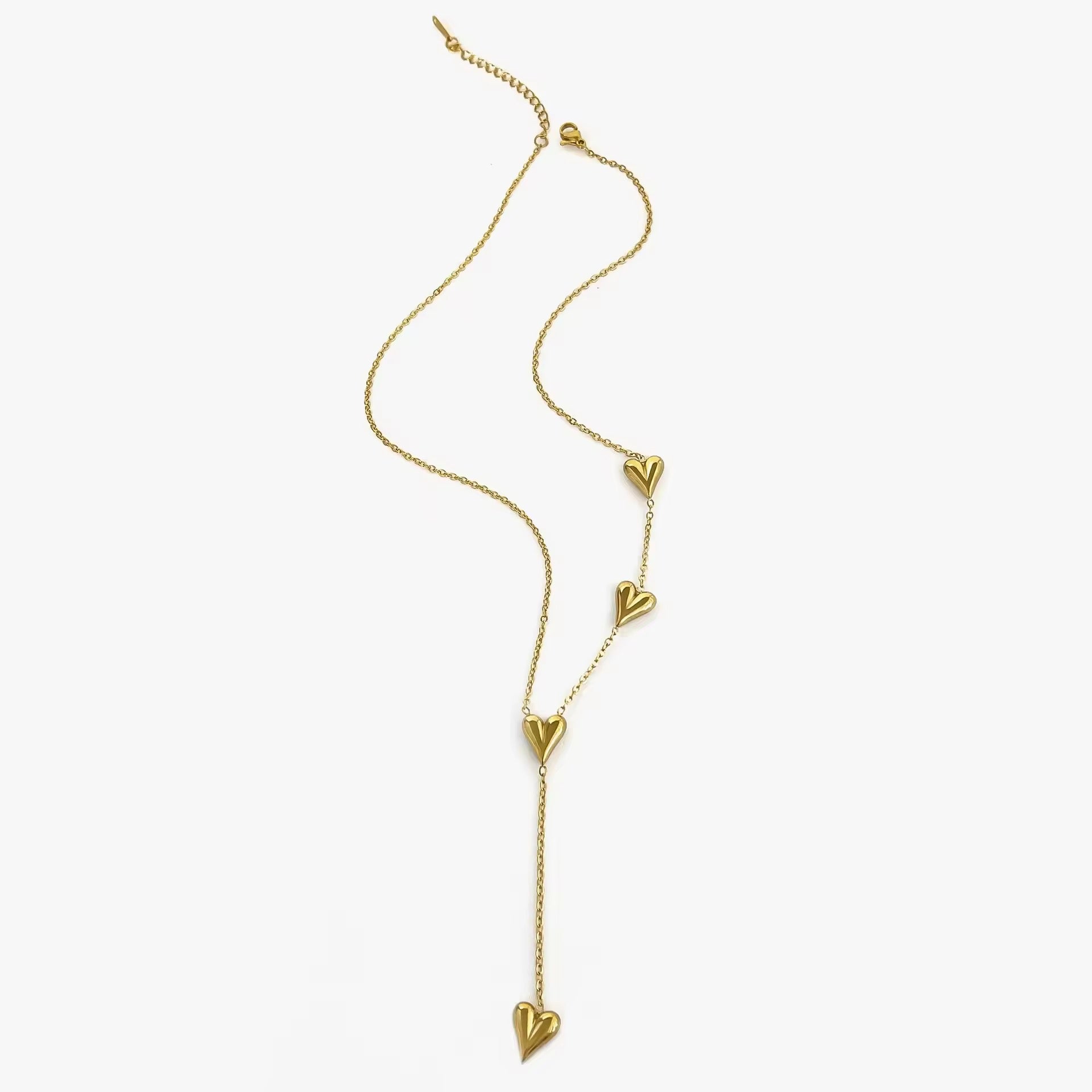 Hearts aligned Necklace- 18k Gold Plated