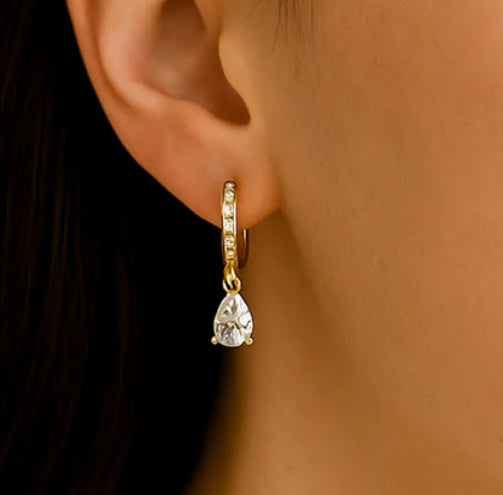 Amour Crystal earrings-18k Gold Plated