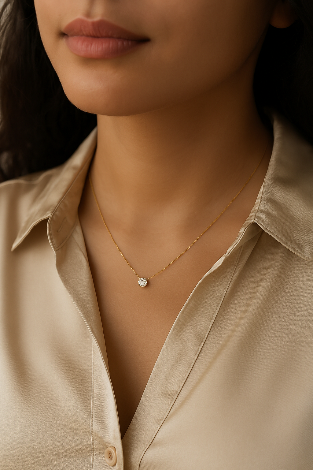 Enchanted diamond Necklace- 18k Gold Plated