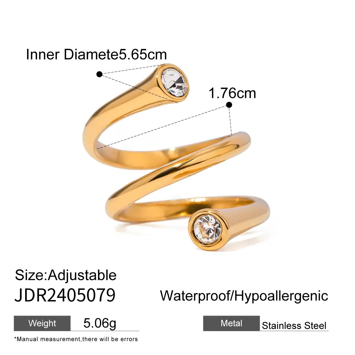 Twirl ring- 18k Gold Plated