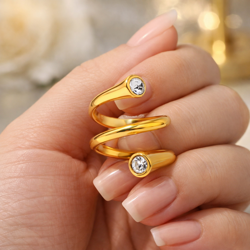 Twirl ring- 18k Gold Plated