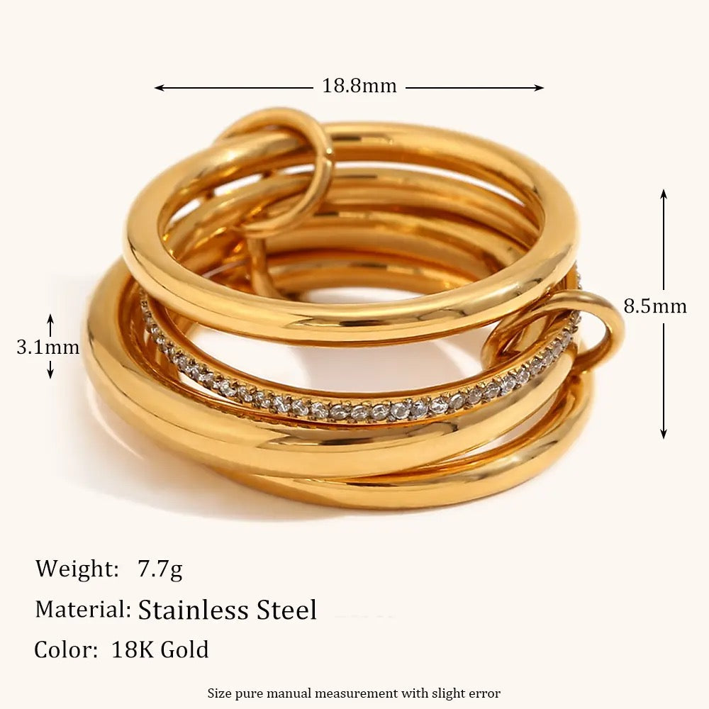 Theo -18K Gold Plated Ring