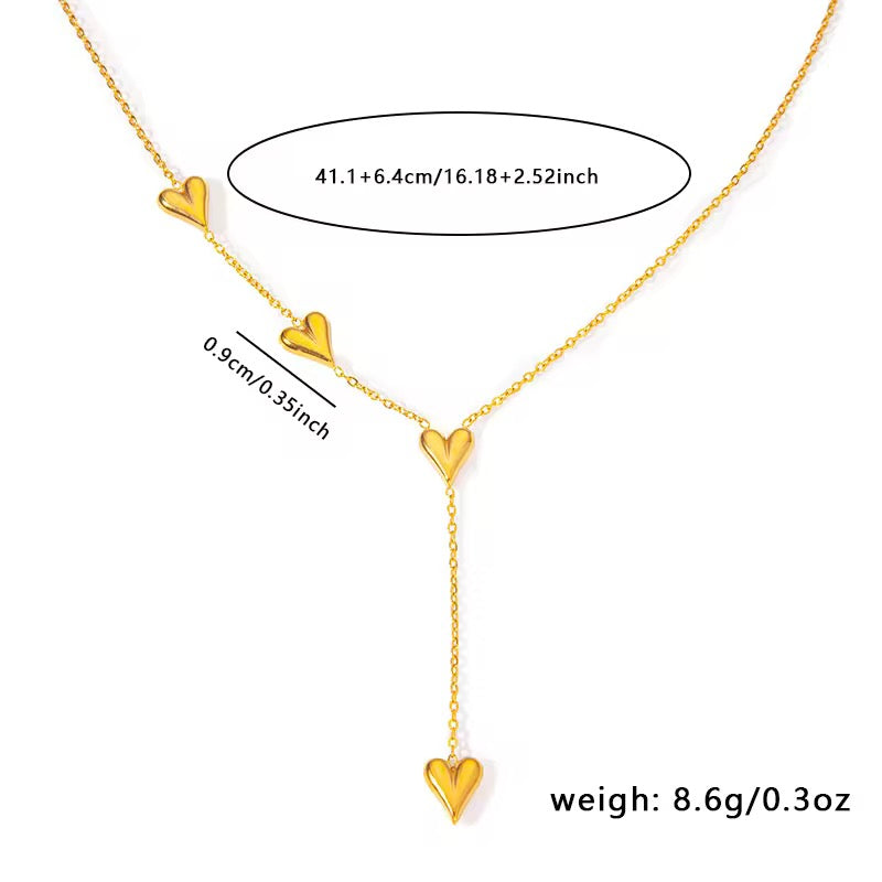 Hearts aligned Necklace- 18k Gold Plated