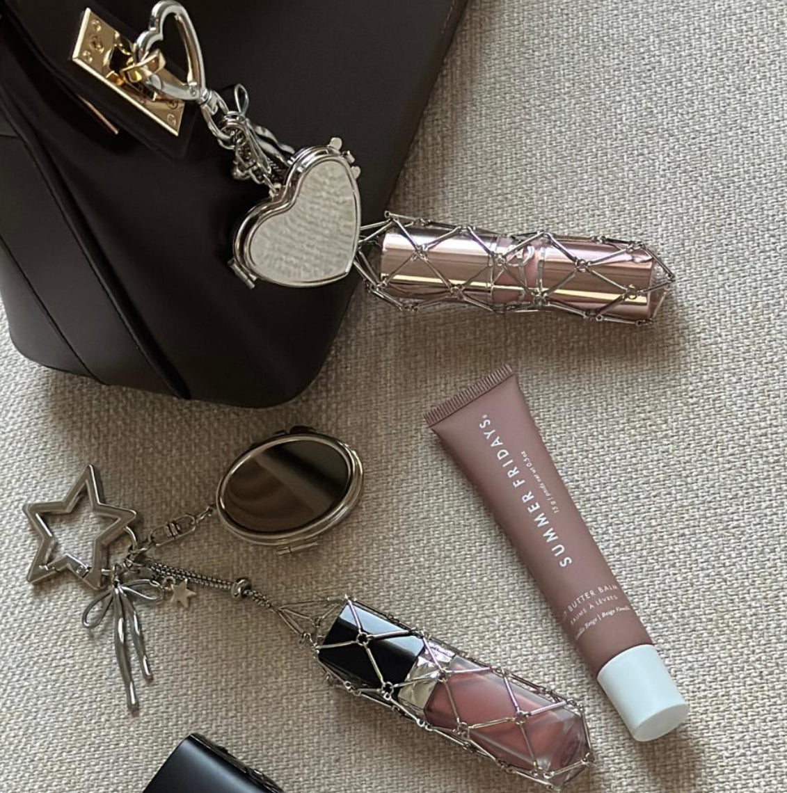 Lipstick holder keychain