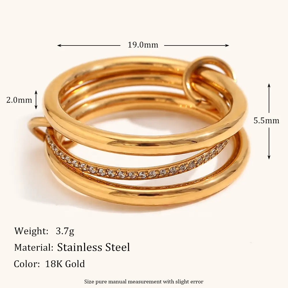 Theo -18K Gold Plated Ring