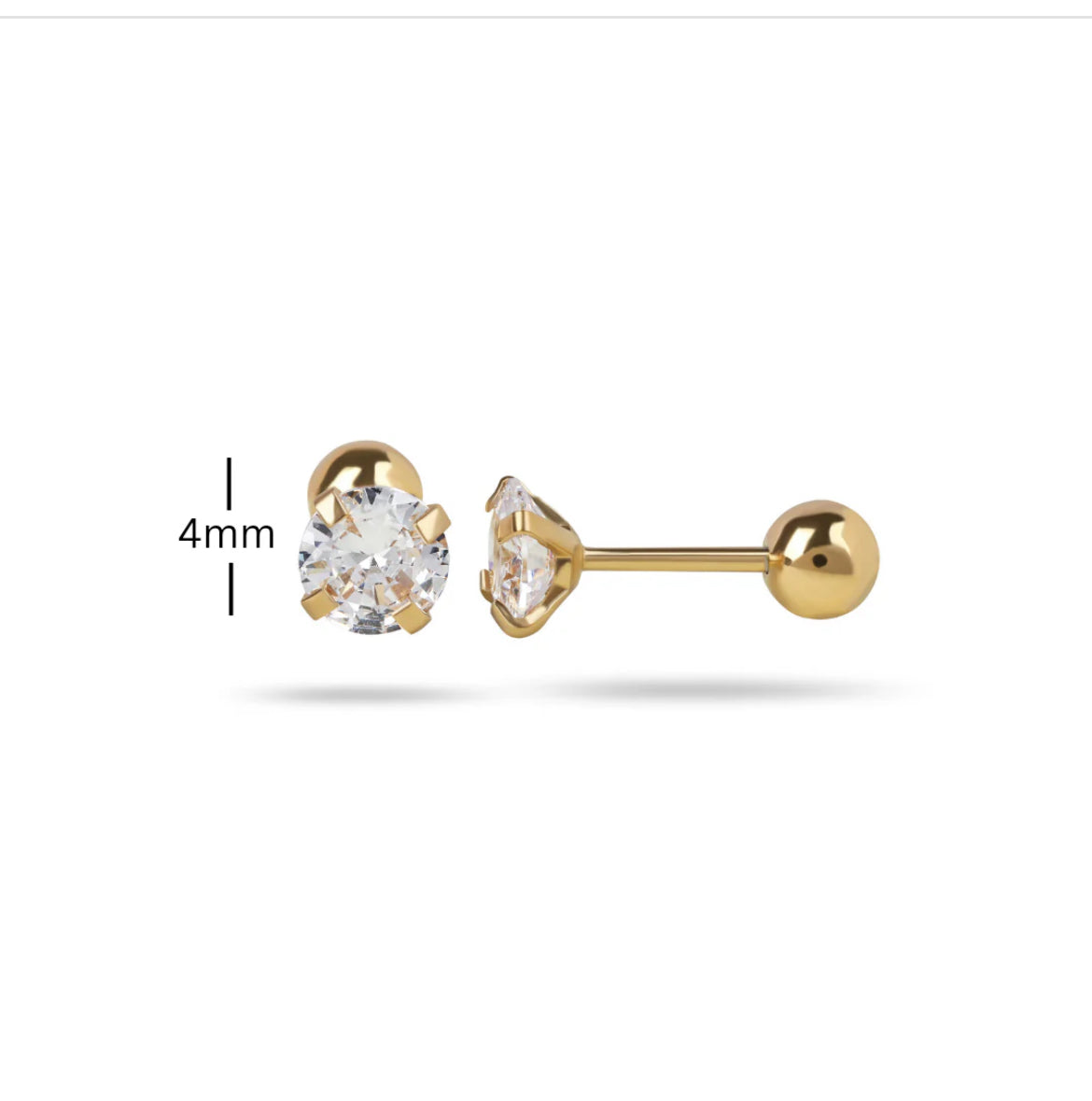 Diamond studs- 18k Gold Plated