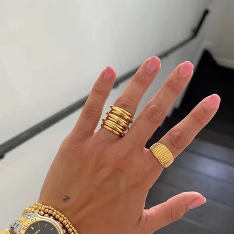 Chunky tiered ring-18K Gold Plated
