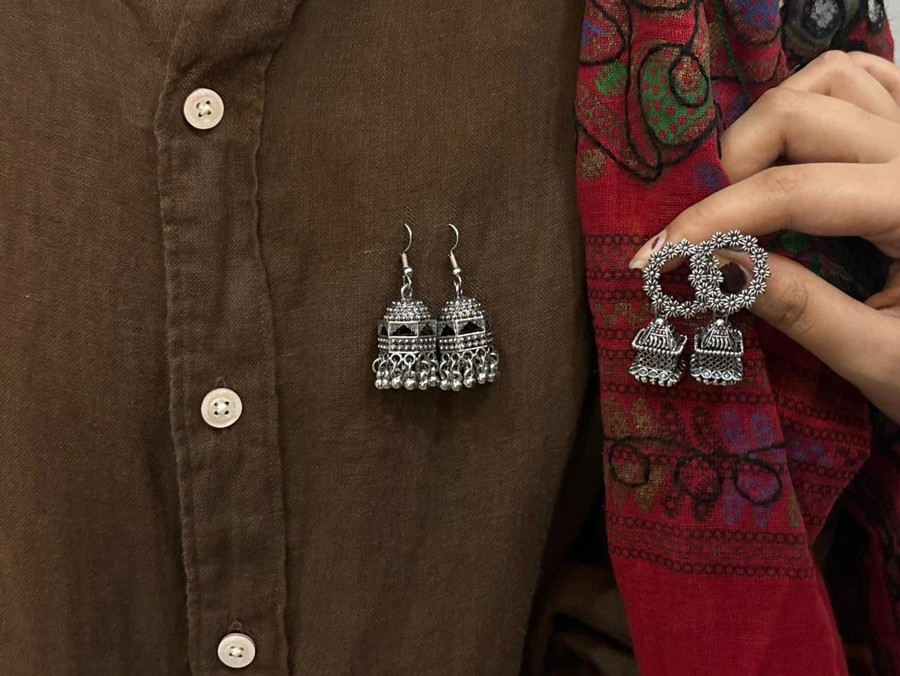 Personalised Oxidised Jhumka Earring Folding Gift Box (comes with any set of 12 earrings)