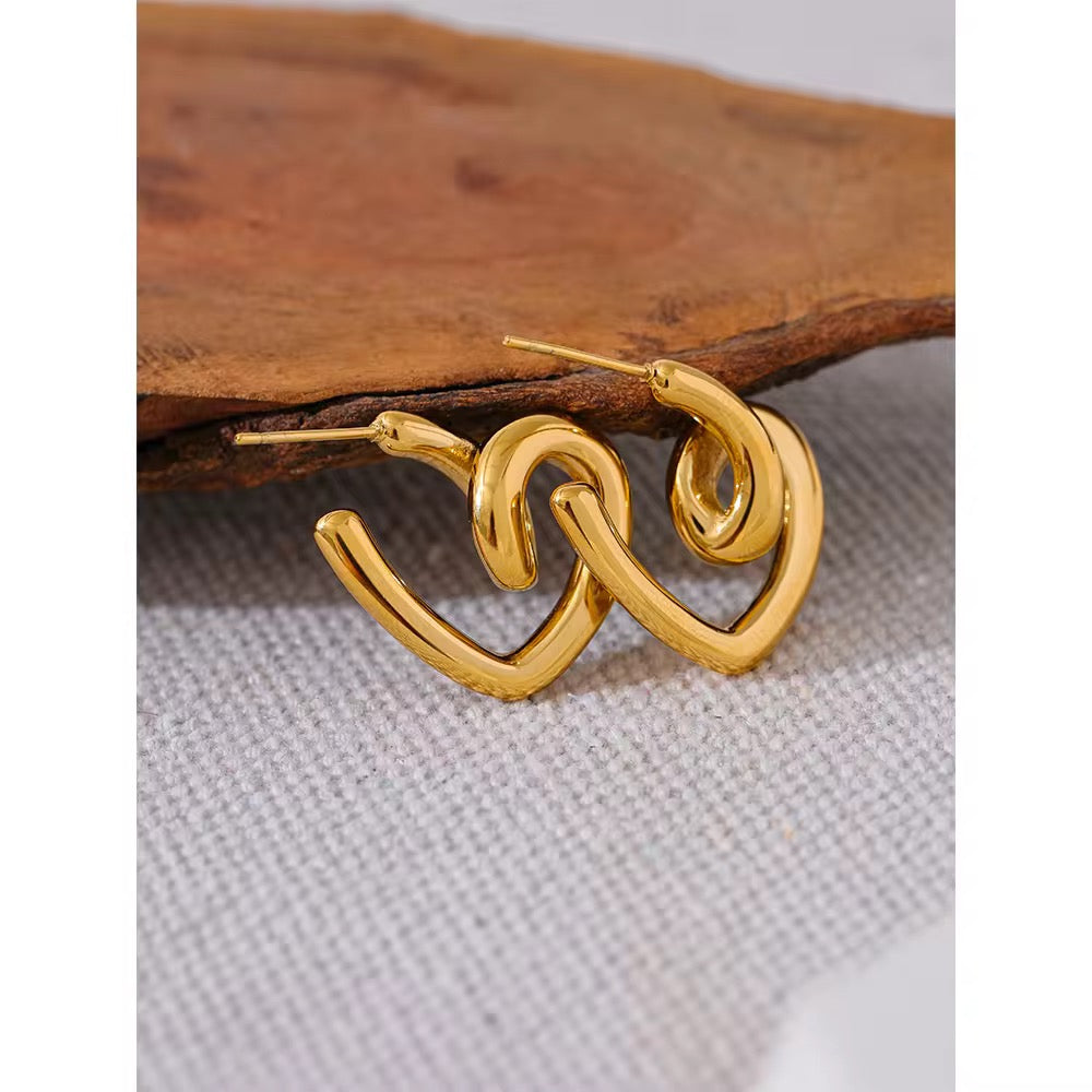 Heart lock earrings
