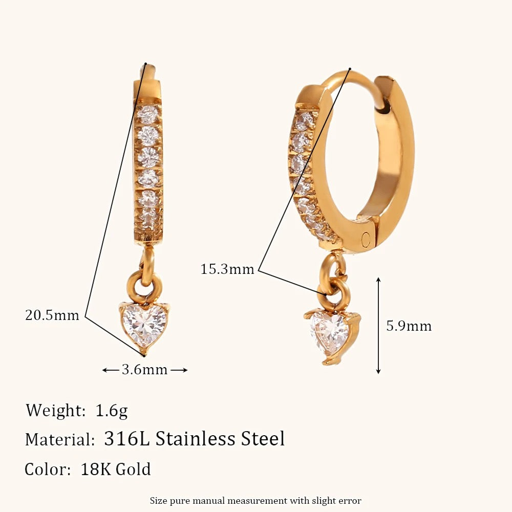 Lovestruck heart earrings- 18K Gold Plated