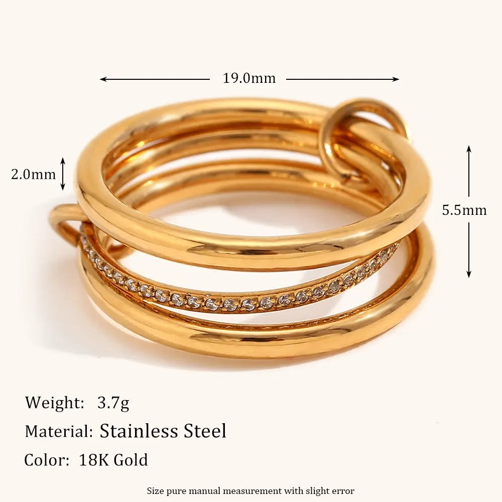 Theo -18K Gold Plated Ring