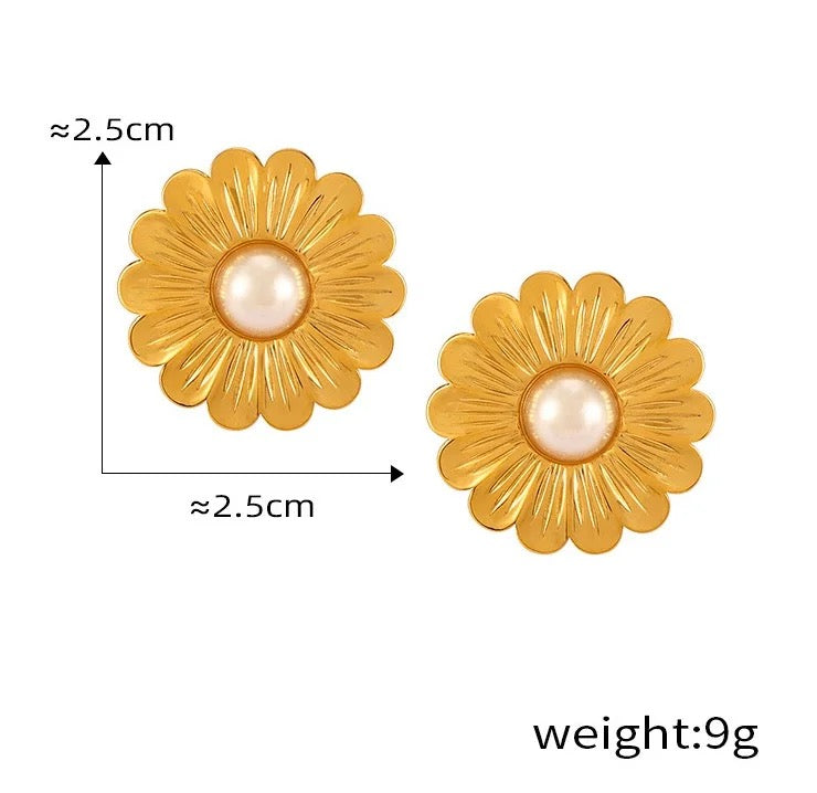 Vintage Flora earrings- 18K Gold Plated