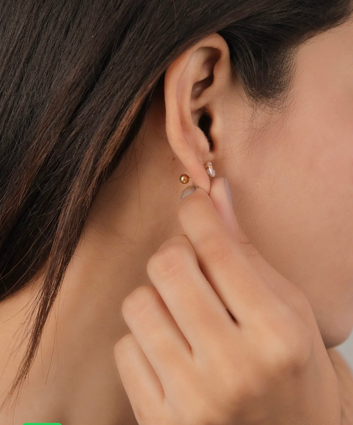 Diamond studs- 18k Gold Plated