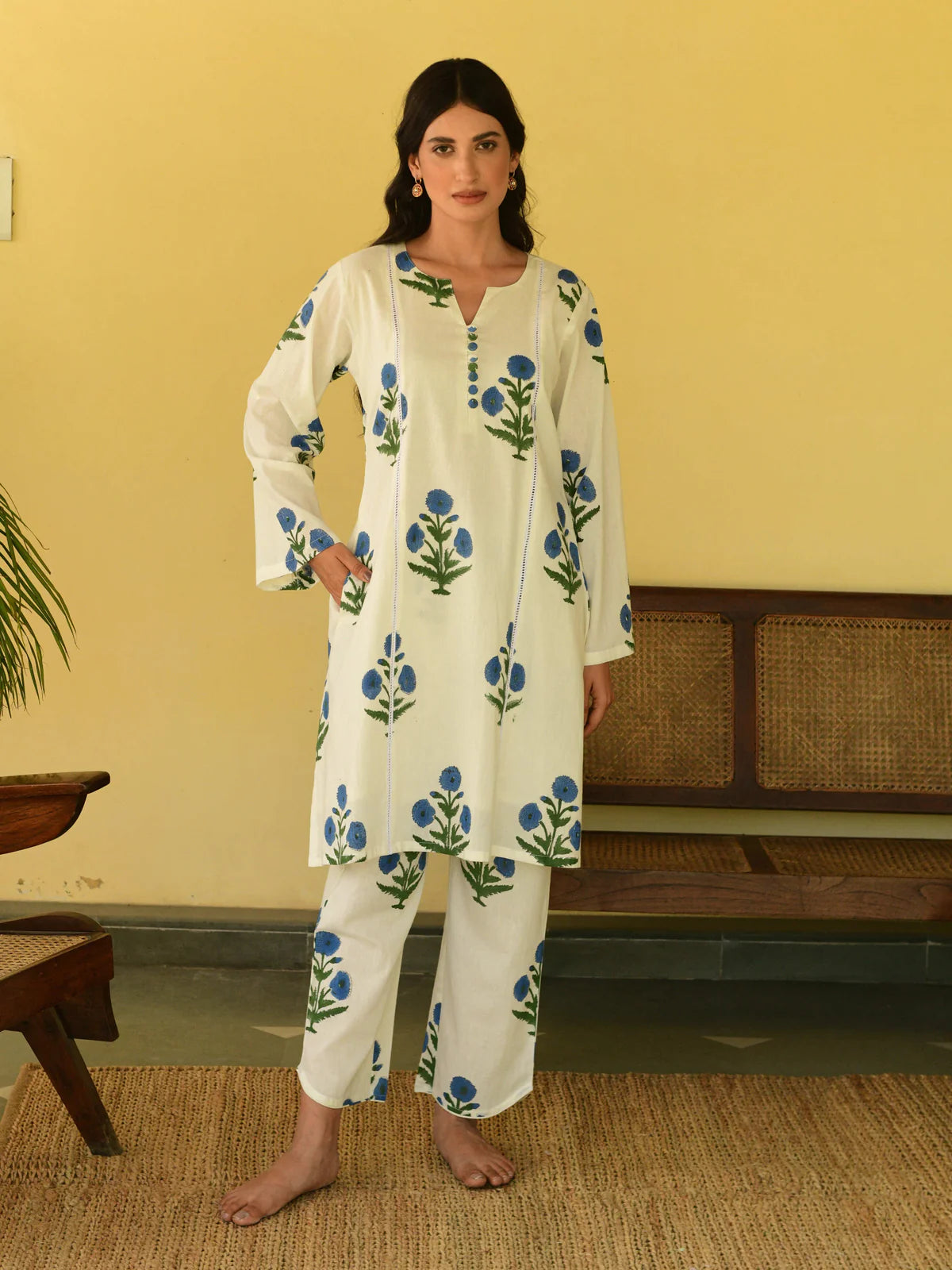 Sukoon blue short kurta set