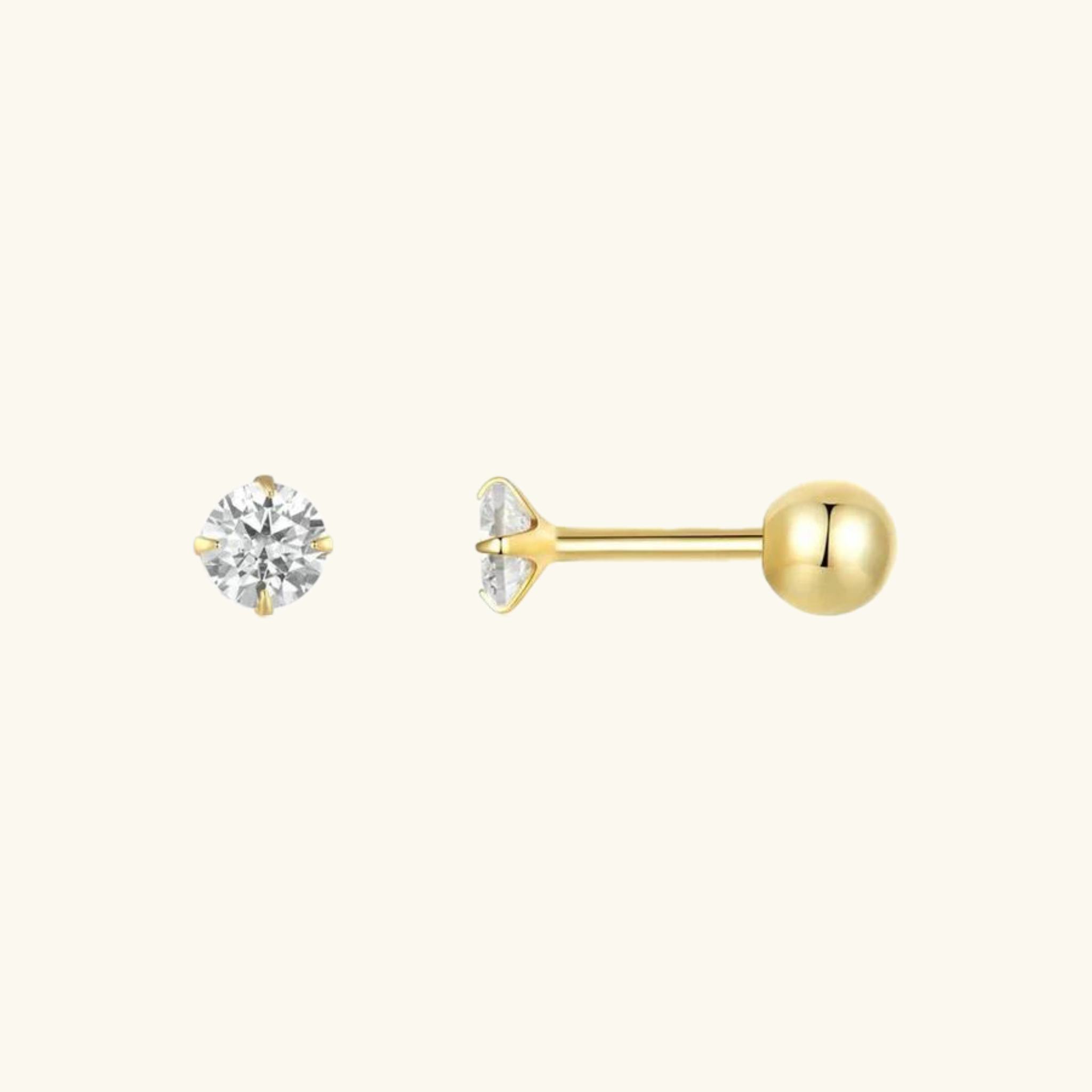 Diamond studs- 18k Gold Plated