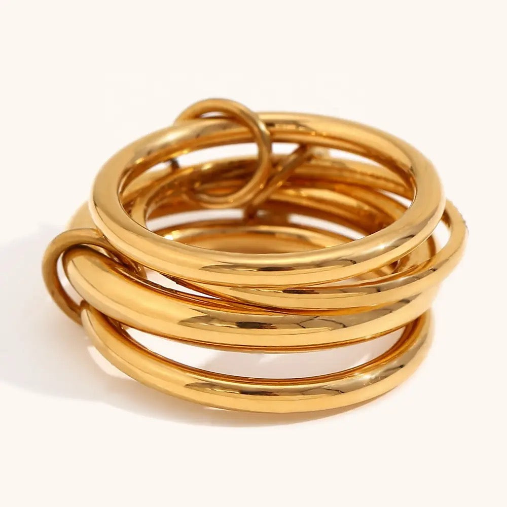 Theo -18K Gold Plated Ring