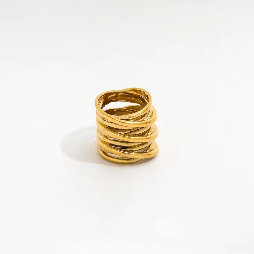 Chunky tiered ring-18K Gold Plated