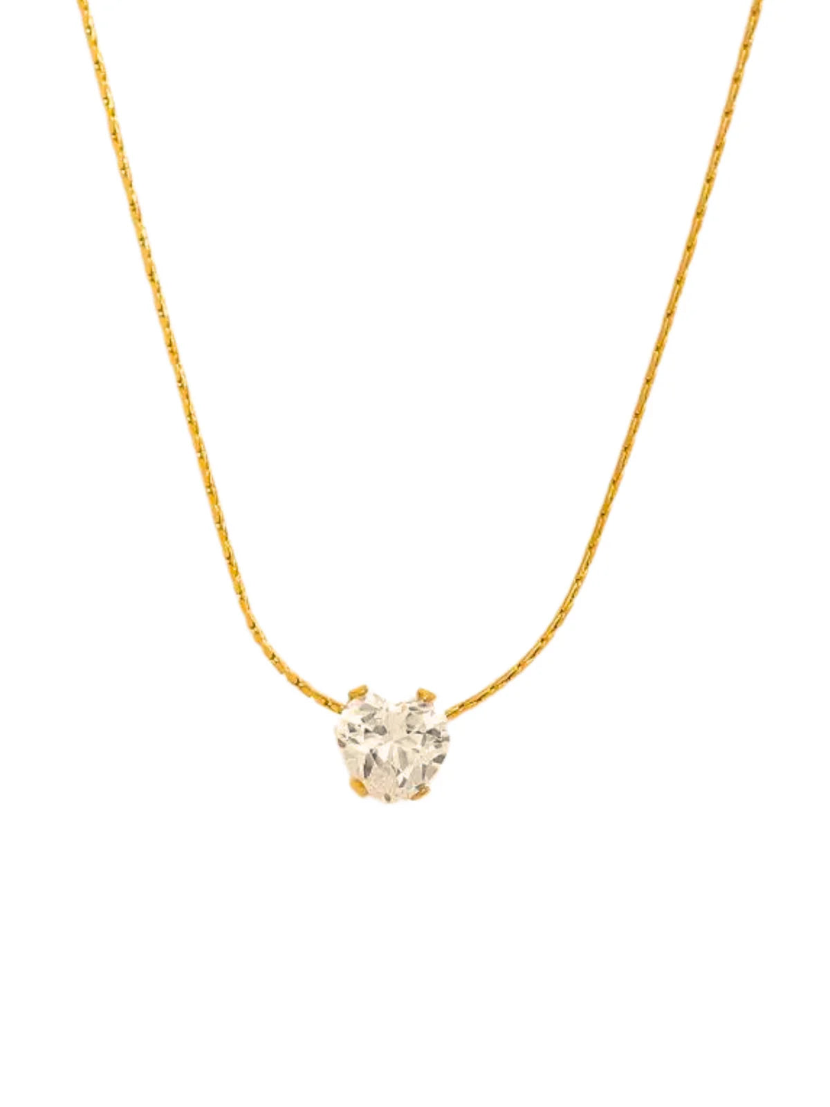 Heart Solitaire necklace-18K Gold Plated