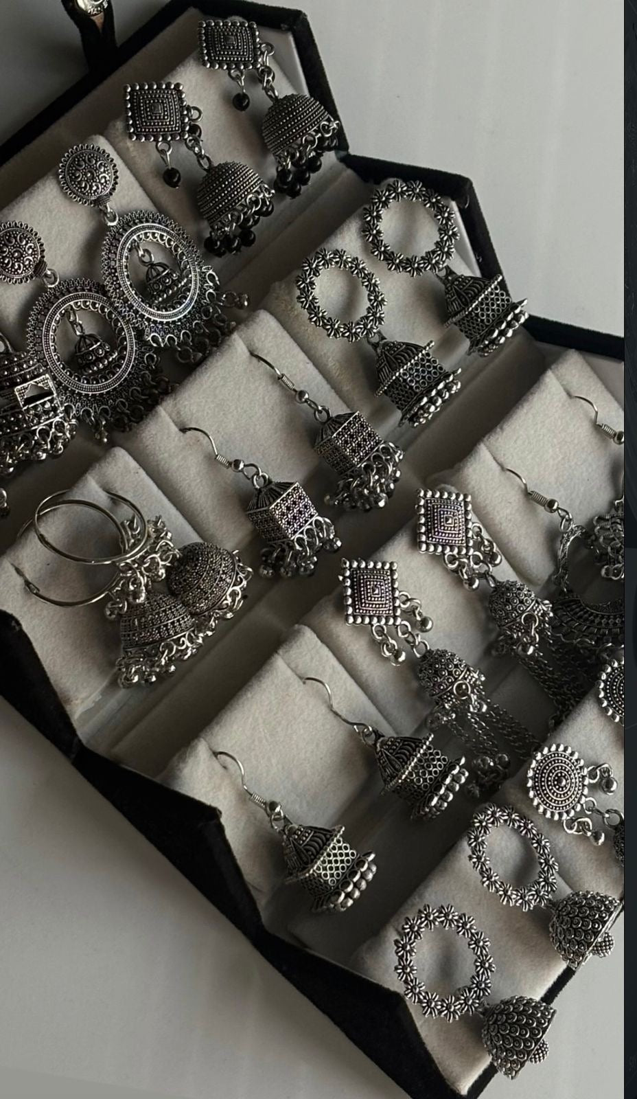 Personalised Oxidised Jhumka Earring Folding Gift Box (comes with any set of 12 earrings)