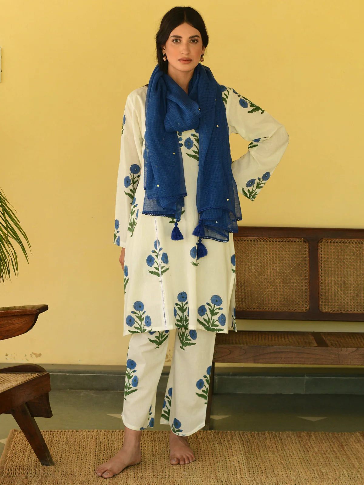 Sukoon blue short kurta set