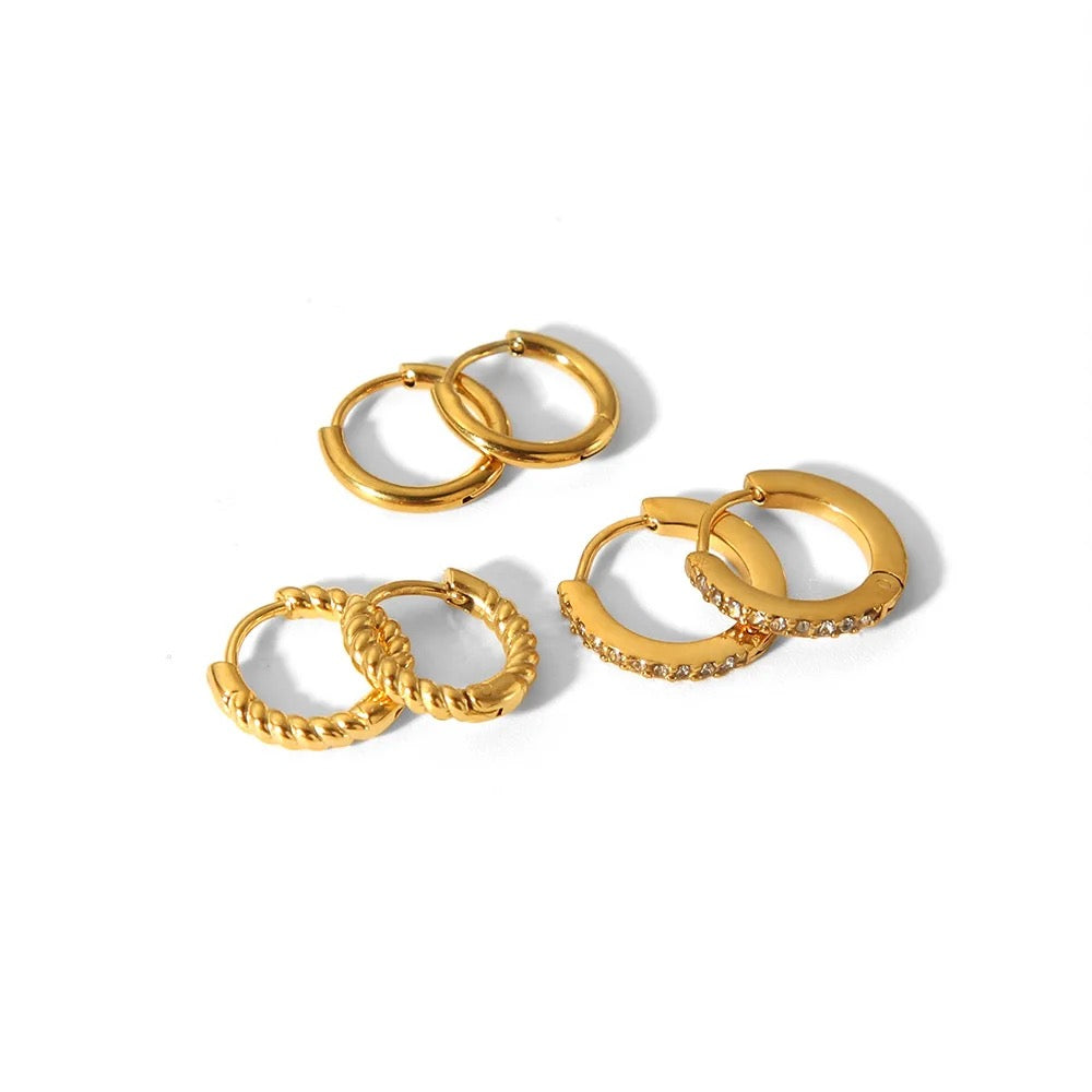 Timeless hoop set-18K Gold Plated