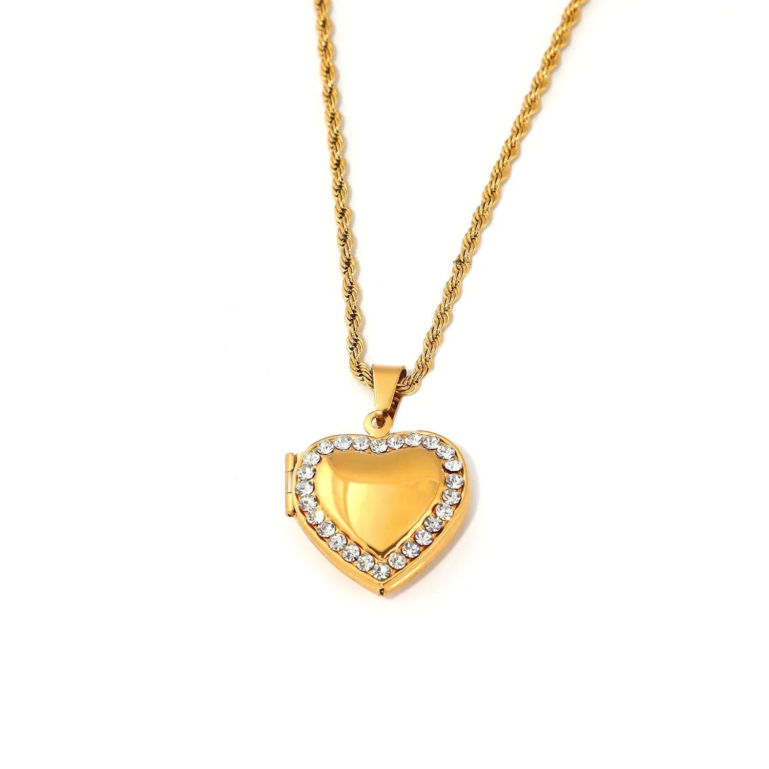 Heart studded Locket Necklace