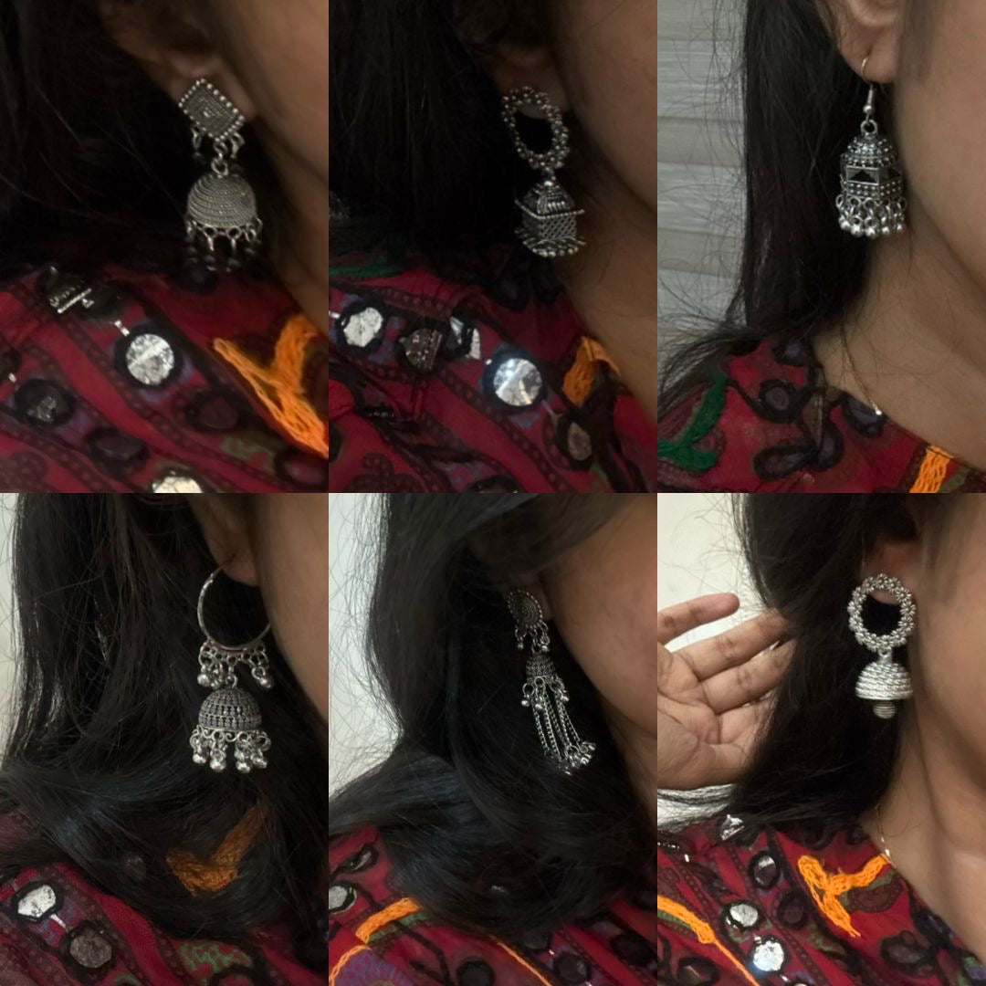 Personalised Oxidised Jhumka Earring Folding Gift Box (comes with any set of 12 earrings)