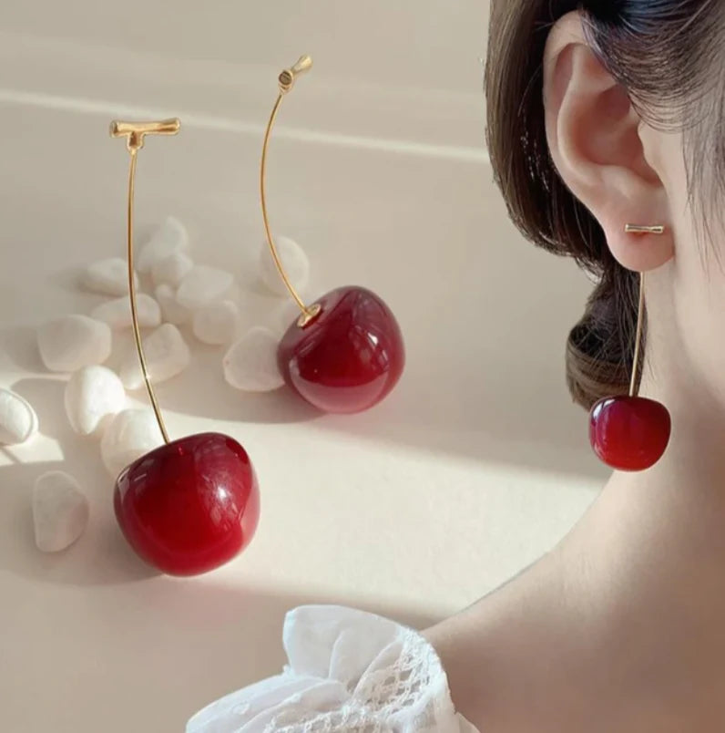 Cherry charm earrings