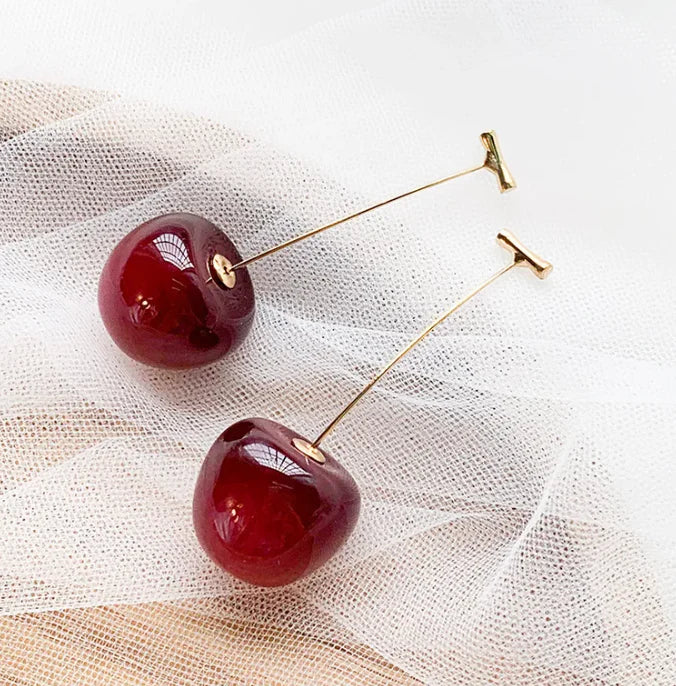 Cherry charm earrings