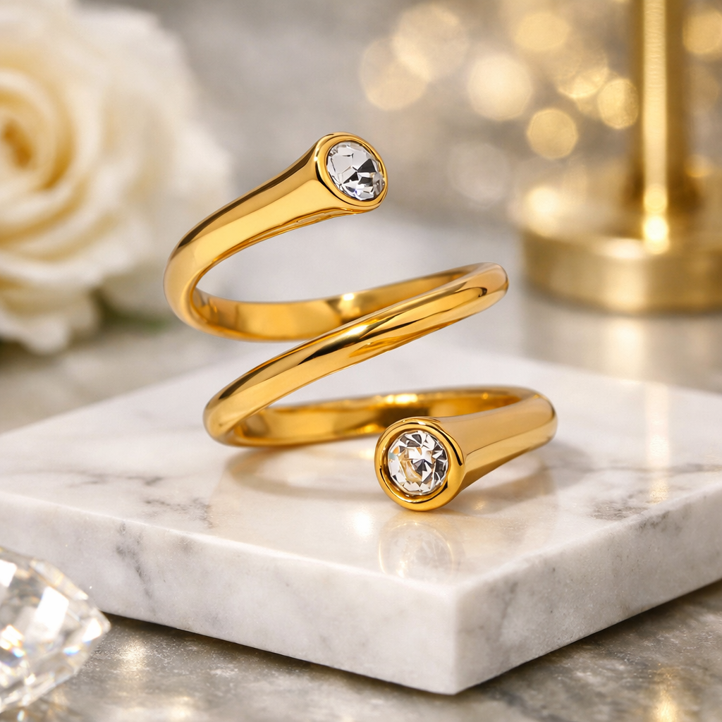 Twirl ring- 18k Gold Plated