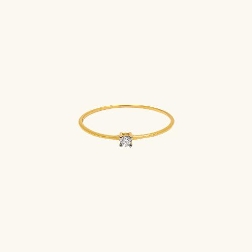 Diamond thin band-18k Gold Plated
