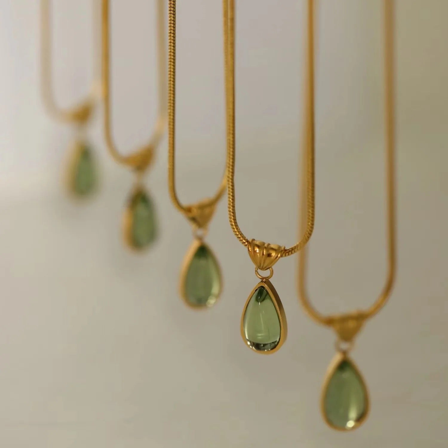 Emerald tear drop necklace