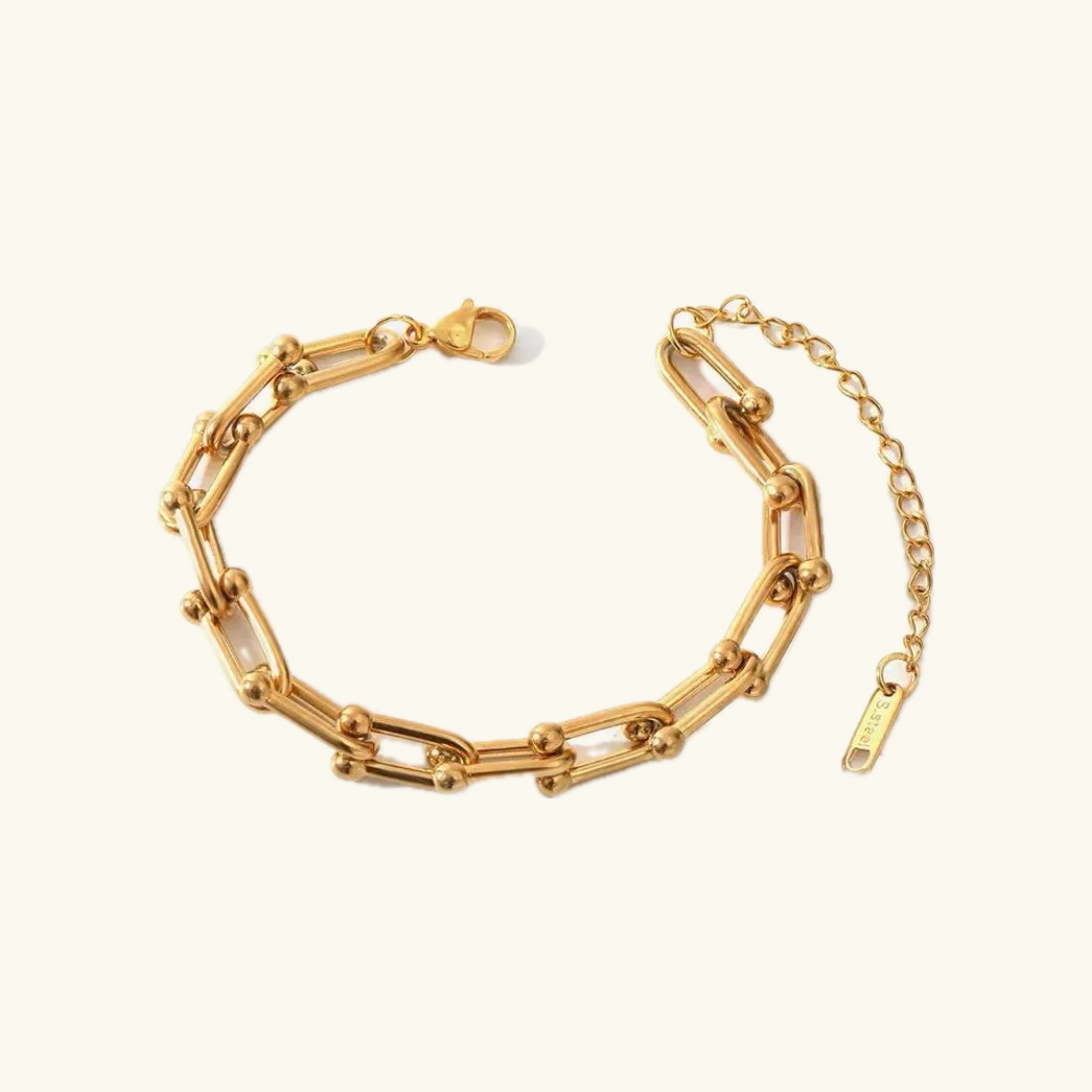 Bold U link bracelet