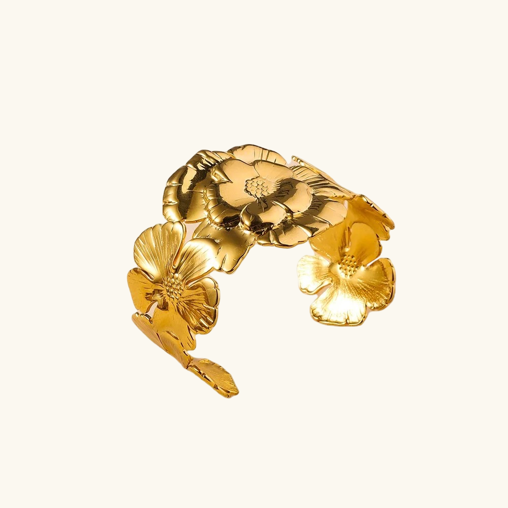 Floral cuff- 18k Gold plated