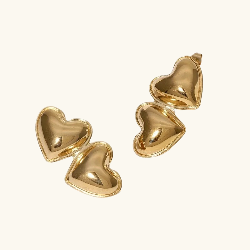 Double heart earrings