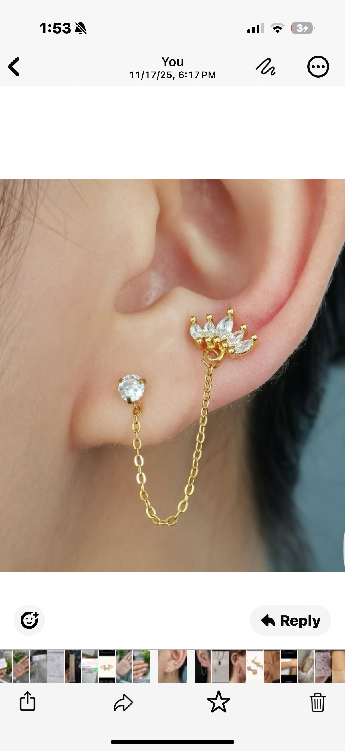 Helios piercing- 18k Gold Plated