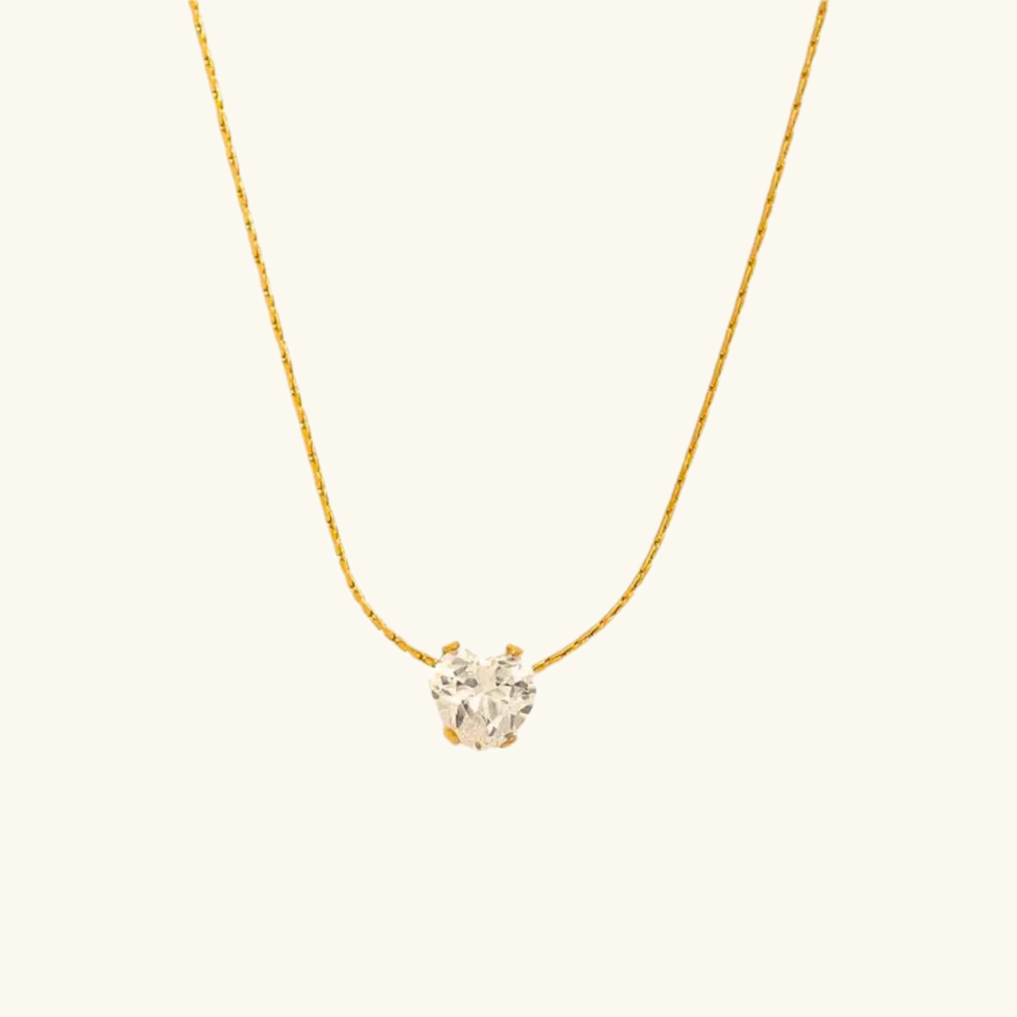 Heart Solitaire necklace-18K Gold Plated