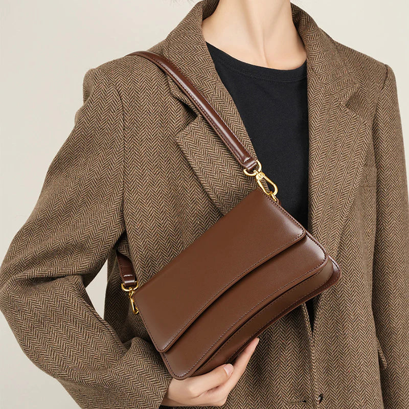 Minimalist Retro Genuine Leather Shoulder Bag