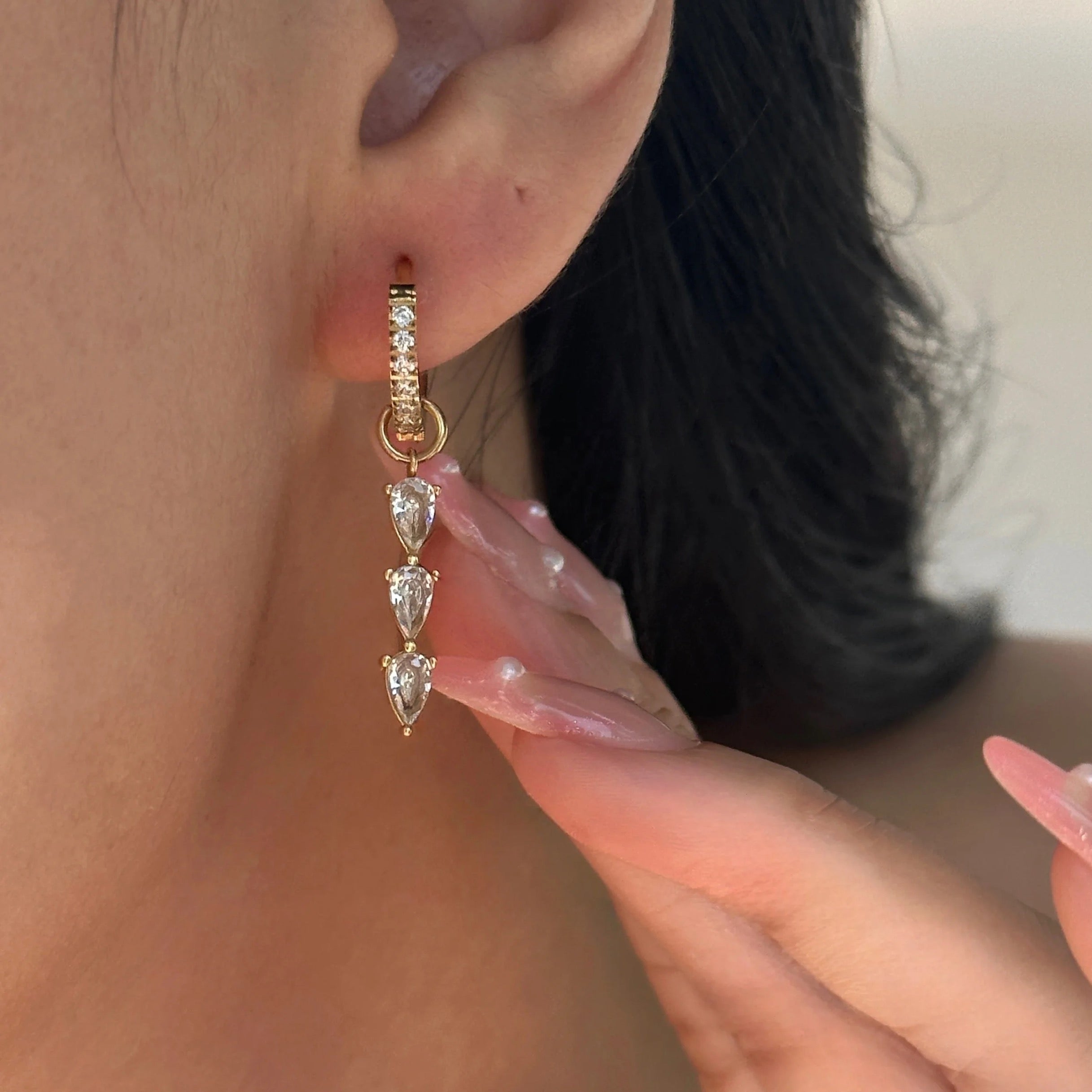 Snowflake drip earrings